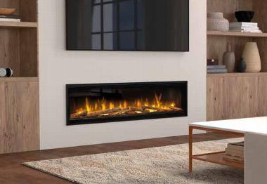 Wide design hole-in-the-wall electric fire
