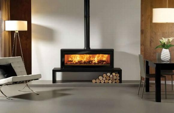 wide design modern stove by stovax