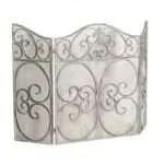 Traditional grate work silver fire guard