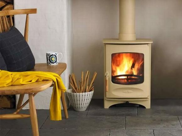 Cream coloured Stove by Charnwood stoves