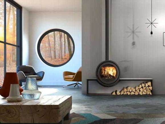 Circular statement woodburning Stove by Dik Geurts