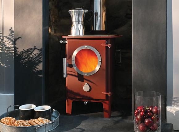 Red chilli penguin woodburning stove