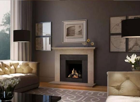 open gas fireplace from the Dru global range