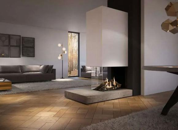 Feature, modern gas fire from the Dru Metro range