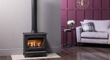 Freestanding gas stove in home